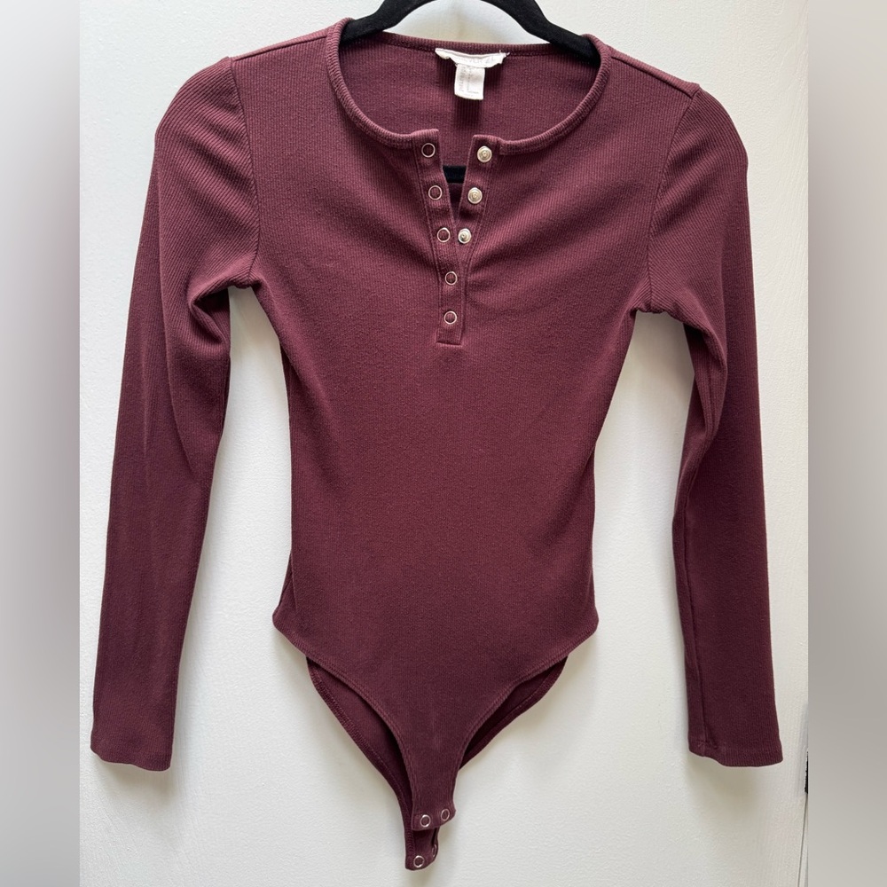 Forever 21, Women’s, Juniors, Long Sleeve, Body Suit, Burgundy, Size S